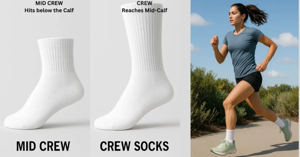 Mid Crew Socks 2 Mid Crew Socks VS Crew Socks