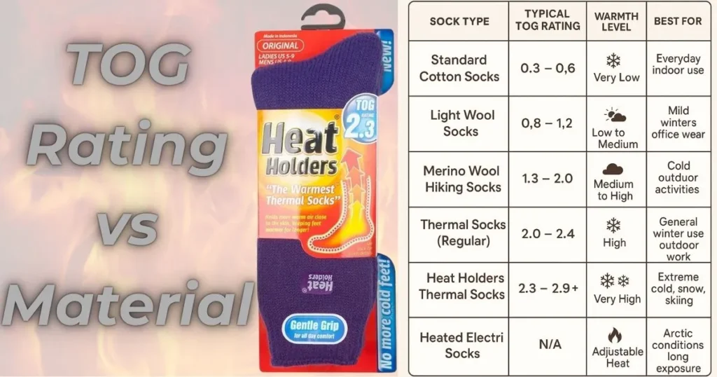 Heat Socks 3 Heat Holder Socks - TOG Rating