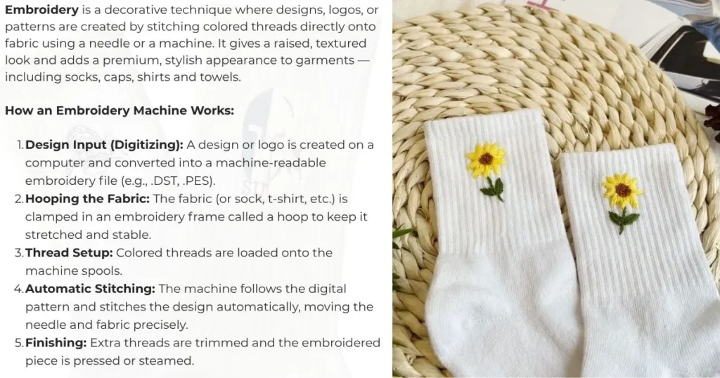 Embroidery Socks 2 Embrodierded Socks