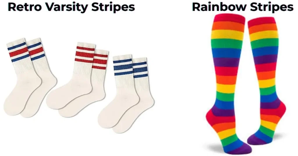 Retro Varsity Stripes and Rainbow Stripes